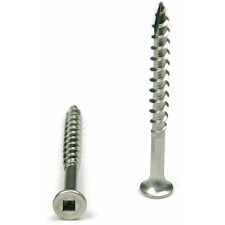 Newport Fasteners Wood Screw, #14, 4 in, Plain Steel Flat Head Square Drive, 100 PK V02608-PR-100